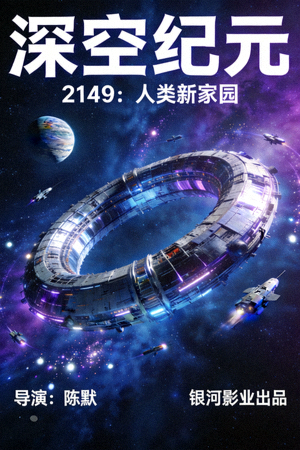 科幻电影海报：未来太空站场景